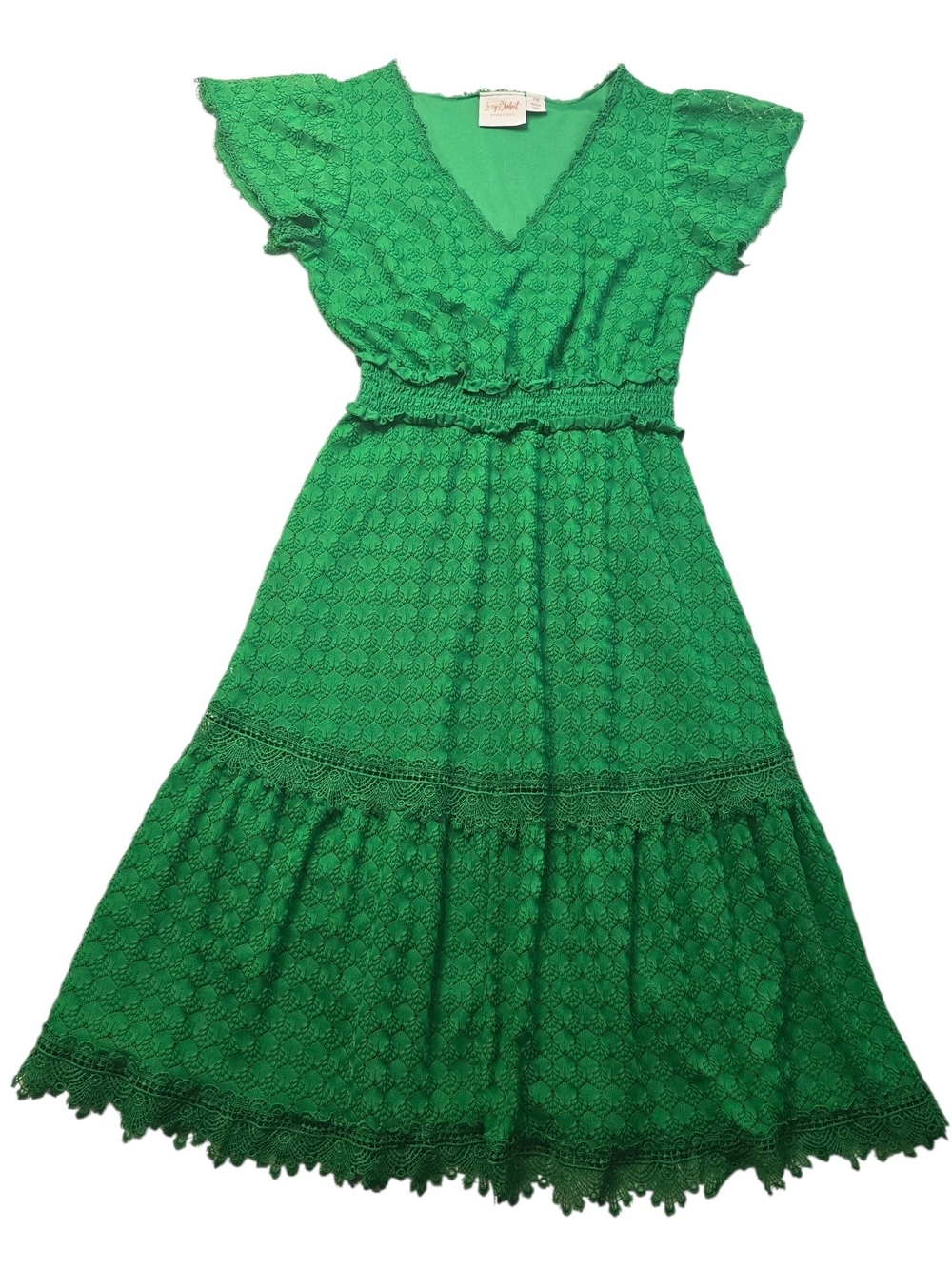Lacey Chabert Collection Kelly Green Lace Midi Dress